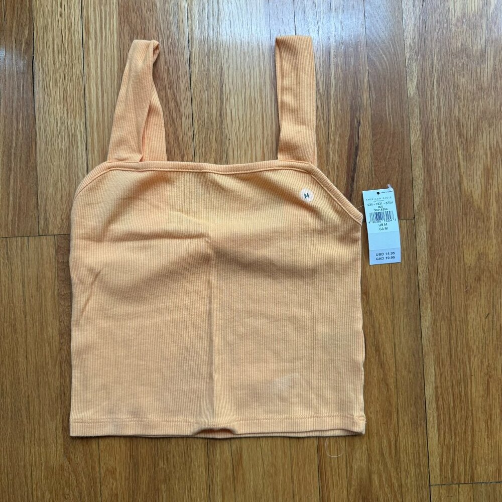NWT AE Orange Ribbed Tank Top